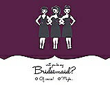Front View Thumbnail - Wild Berry & Ebony Will You Be My Bridesmaid Card - Girls Checkbox