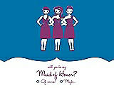 Front View Thumbnail - Cerulean & Persian Plum Will You Be My Maid of Honor Card - Girls Checkbox