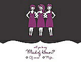 Front View Thumbnail - Graphite & Persian Plum Will You Be My Maid of Honor Card - Girls Checkbox