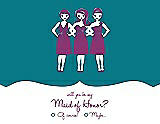 Front View Thumbnail - Oasis & Persian Plum Will You Be My Maid of Honor Card - Girls Checkbox