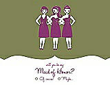 Front View Thumbnail - Olive & Persian Plum Will You Be My Maid of Honor Card - Girls Checkbox