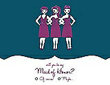 Front View Thumbnail - Peacock Teal & Persian Plum Will You Be My Maid of Honor Card - Girls Checkbox