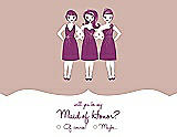 Front View Thumbnail - Pearl Pink & Persian Plum Will You Be My Maid of Honor Card - Girls Checkbox