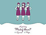 Front View Thumbnail - Seaside & Persian Plum Will You Be My Maid of Honor Card - Girls Checkbox