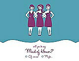 Front View Thumbnail - Aquamarine & Persian Plum Will You Be My Maid of Honor Card - Girls Checkbox