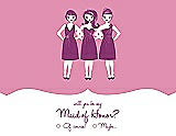 Front View Thumbnail - Begonia & Persian Plum Will You Be My Maid of Honor Card - Girls Checkbox