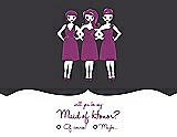 Front View Thumbnail - Black & Persian Plum Will You Be My Maid of Honor Card - Girls Checkbox