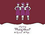 Front View Thumbnail - Burgundy & Persian Plum Will You Be My Maid of Honor Card - Girls Checkbox