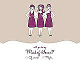 Front View Thumbnail - Cameo & Persian Plum Will You Be My Maid of Honor Card - Girls Checkbox