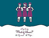 Front View Thumbnail - Caspian & Persian Plum Will You Be My Maid of Honor Card - Girls Checkbox