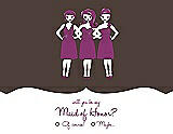 Front View Thumbnail - Chocolate & Persian Plum Will You Be My Maid of Honor Card - Girls Checkbox