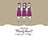 Front View Thumbnail - Champagne & Persian Plum Will You Be My Maid of Honor Card - Girls Checkbox