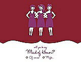 Front View Thumbnail - Claret & Persian Plum Will You Be My Maid of Honor Card - Girls Checkbox