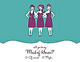 Front View Thumbnail - Capri & Persian Plum Will You Be My Maid of Honor Card - Girls Checkbox