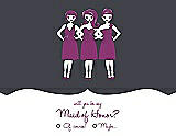 Front View Thumbnail - Ebony & Persian Plum Will You Be My Maid of Honor Card - Girls Checkbox