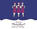 Front View Thumbnail - Electric Blue & Persian Plum Will You Be My Maid of Honor Card - Girls Checkbox