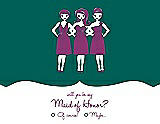 Front View Thumbnail - Emerald & Persian Plum Will You Be My Maid of Honor Card - Girls Checkbox