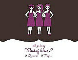 Front View Thumbnail - Espresso & Persian Plum Will You Be My Maid of Honor Card - Girls Checkbox