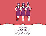 Front View Thumbnail - Perfect Coral & Persian Plum Will You Be My Maid of Honor Card - Girls Checkbox