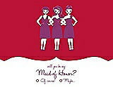 Front View Thumbnail - Flame & Persian Plum Will You Be My Maid of Honor Card - Girls Checkbox