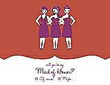 Front View Thumbnail - Fiesta & Persian Plum Will You Be My Maid of Honor Card - Girls Checkbox