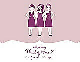 Front View Thumbnail - Ice Pink & Persian Plum Will You Be My Maid of Honor Card - Girls Checkbox