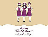 Front View Thumbnail - Ice Yellow & Persian Plum Will You Be My Maid of Honor Card - Girls Checkbox
