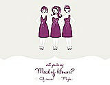 Front View Thumbnail - Ivory & Persian Plum Will You Be My Maid of Honor Card - Girls Checkbox