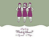 Front View Thumbnail - Kiwi & Persian Plum Will You Be My Maid of Honor Card - Girls Checkbox
