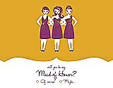 Front View Thumbnail - Mango & Persian Plum Will You Be My Maid of Honor Card - Girls Checkbox