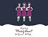 Front View Thumbnail - Midnight Navy & Persian Plum Will You Be My Maid of Honor Card - Girls Checkbox