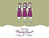 Front View Thumbnail - Mint & Persian Plum Will You Be My Maid of Honor Card - Girls Checkbox