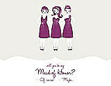 Front View Thumbnail - Marshmallow & Persian Plum Will You Be My Maid of Honor Card - Girls Checkbox