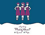 Front View Thumbnail - Ocean Blue & Persian Plum Will You Be My Maid of Honor Card - Girls Checkbox
