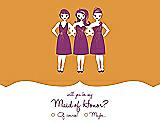 Front View Thumbnail - Orange Crush & Persian Plum Will You Be My Maid of Honor Card - Girls Checkbox