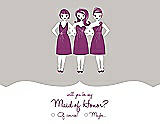 Front View Thumbnail - Oyster & Persian Plum Will You Be My Maid of Honor Card - Girls Checkbox
