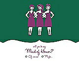Front View Thumbnail - Pine Green & Persian Plum Will You Be My Maid of Honor Card - Girls Checkbox