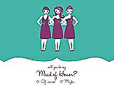 Front View Thumbnail - Pantone Turquoise & Persian Plum Will You Be My Maid of Honor Card - Girls Checkbox
