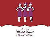 Front View Thumbnail - Ribbon Red & Persian Plum Will You Be My Maid of Honor Card - Girls Checkbox