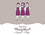 Front View Thumbnail - Sand & Persian Plum Will You Be My Maid of Honor Card - Girls Checkbox