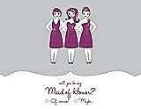 Front View Thumbnail - Sterling & Persian Plum Will You Be My Maid of Honor Card - Girls Checkbox
