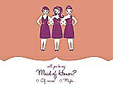 Front View Thumbnail - Tangerine & Persian Plum Will You Be My Maid of Honor Card - Girls Checkbox