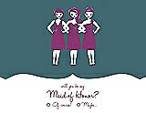 Front View Thumbnail - Teal & Persian Plum Will You Be My Maid of Honor Card - Girls Checkbox
