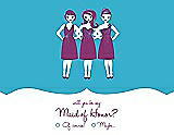 Front View Thumbnail - Turquoise & Persian Plum Will You Be My Maid of Honor Card - Girls Checkbox