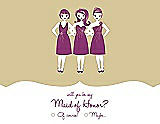 Front View Thumbnail - Venetian Gold & Persian Plum Will You Be My Maid of Honor Card - Girls Checkbox