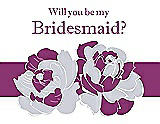 Front View Thumbnail - Dove & Persian Plum Will You Be My Bridesmaid Card - 2 Color Flowers