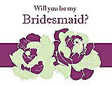 Front View Thumbnail - Honey Dew & Persian Plum Will You Be My Bridesmaid Card - 2 Color Flowers