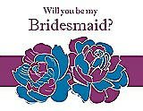 Front View Thumbnail - Lotus & Persian Plum Will You Be My Bridesmaid Card - 2 Color Flowers