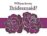 Front View Thumbnail - Plum Raisin & Persian Plum Will You Be My Bridesmaid Card - 2 Color Flowers