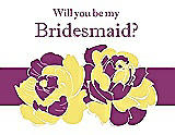 Front View Thumbnail - Snapdragon & Persian Plum Will You Be My Bridesmaid Card - 2 Color Flowers